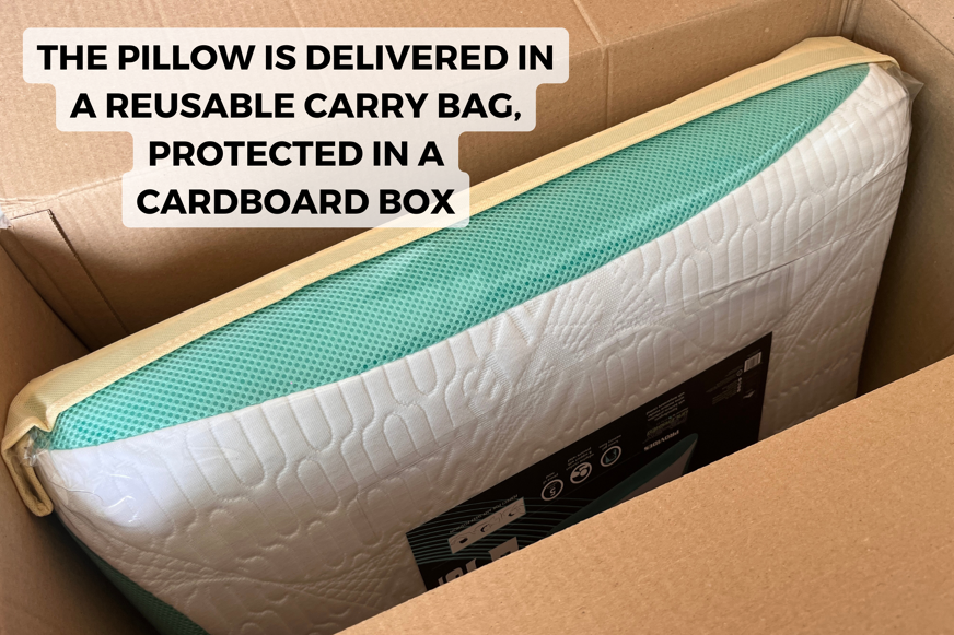 the rem-fit pillow delivered in a box
